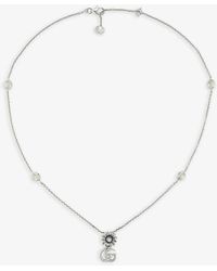 Gucci - gg Marmont Mother-of-pearl Sterling- Necklace - Lyst