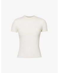 ADANOLA - Round-neck Slim-fit Stretch-cotton T-shirt - Lyst