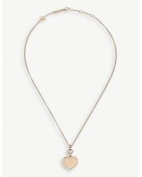 Chopard - X 007 Happy Hearts Golden Hearts 18ct Rose-gold And 0.05ct White-diamond Pendant Necklace - Lyst