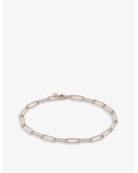 Monica Vinader - Alta Textured 18Ct-Plated Vermeil Sterling Bracelet - Lyst