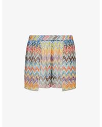 Missoni - Chevron Semi-sheer Knitted Shorts - Lyst