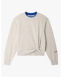 Sandro - Knotted Two-In-One Cotton Sweatshirt - Lyst