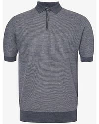 John Smedley - Ribbed-trim Short-sleeve Merino-wool Knitted Polo Shirt - Lyst