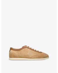 Brunello Cucinelli - Branded Suede Low-Top Trainers - Lyst