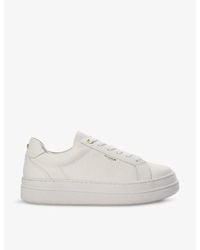 Dune - Eastern Logo-embossed Flatform Leather Low-top Trainers - Lyst