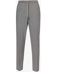 Corneliani - Elasticated-waist Straight-leg Mid-rise Wool-blend Trousers - Lyst