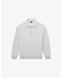 Reiss - Kurwin Half-Zip Cotton-Blend Sweatshirt - Lyst