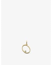 Monica Vinader - Solitaire Diamond Initial O 18Ct- Vermeil And 0.035Ct Lab-Grown Diamond Pendant - Lyst