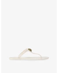 Kurt Geiger - Maddison Faux-Leather Flat Sandals - Lyst