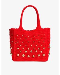 Sandro - Stud-Embellished Crochet Tote Bag - Lyst