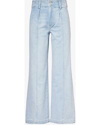 PAIGE - Brooklyn 31 Wide-waistband Wide-leg High-rise Stretch-denim Jeans - Lyst