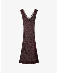 OMNES - Penny Polka-Dot Print Woven Midi Dress - Lyst