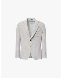 Paul Smith - Striped Seersucker Cotton Blend Blazer - Lyst