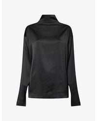 Agolde - Bryony High-Neck Satin Top - Lyst