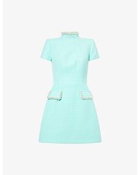 Nadine Merabi - Simone Woven Tweed Mini Dress - Lyst