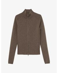 Reiss - Ava Funnel-Neck Stretch Wool-Blend Top - Lyst
