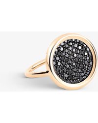 The Alkemistry Ginette Ny Disk 18ct Rose-gold And 0.53ct Black Diamond Ring - Metallic