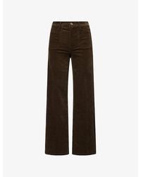 FRAME - Palazzo Wide-Leg Cotton-Blend Corduroy Trousers - Lyst