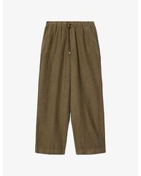 AllSaints - Sharp Loose Straight-Leg Linen Trousers - Lyst