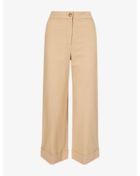 Veronica Beard - Darrell Wide-Leg Cotton-Blend Trousers - Lyst