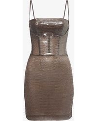 Nensi Dojaka - Kendall Sequin-embellished Mesh Mini Dress - Lyst