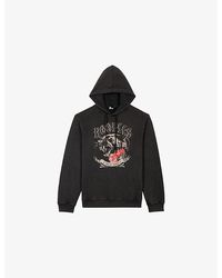 The Kooples - Branded-Print Relaxed-Fit Cotton-Jersey Hoody - Lyst