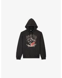 The Kooples - Branded-Print Relaxed-Fit Cotton-Jersey Hoody - Lyst