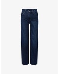 PAIGE - Sasha 32' Wide-Leg High-Rise Stretch-Denim Jeans - Lyst