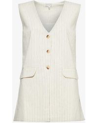 Pretty Lavish - Harlee V-neck Cotton Waistcoat - Lyst