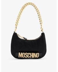 Moschino - Logo-plaque Chain-strap Silk-blend Shoulder Bag - Lyst