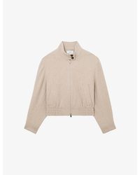Reiss - Elodie Funnel-Neck Wool Bomber Coat - Lyst