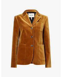 ME+EM - Single-Breasted Patch-Pocket Cotton-Velvet Jacket - Lyst