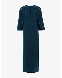 Phase Eight - Michelle Jewelled-Cape Stretch-Woven Maxi Dress - Lyst