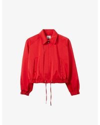 Claudie Pierlot - Cropped Side-Pocket Satin Jacket - Lyst