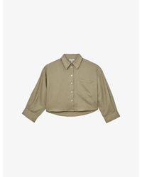 Reiss - Solena Cropped Linen Shirt - Lyst