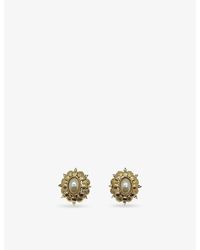 JENNIFER GIBSON JEWELLERY - Pre-Loved Jgj Oval-Plated Metal And Faux-Pearl Stud Earrings - Lyst