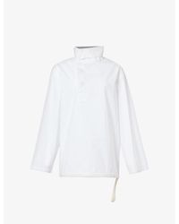 Jil Sander - High-neck Cotton-poplin Shirt - Lyst