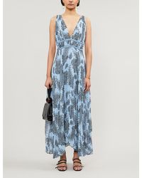Sandro Bandana-print Crepe Maxi Dress - Blue