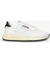 Autry - Reelwind Brand-embroidered Faux-leather Low-top Trainers - Lyst