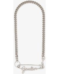 Jean Paul Gaultier - Safety Pin Brass And Bronze Necklace - Lyst