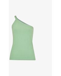 Whistles - One-shoulder Ribbed Stretch-woven Cami Top - Lyst