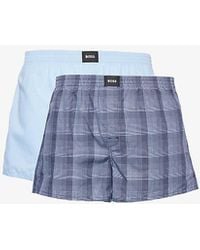 BOSS - Pack Of Two Cotton-poplin Boxer Shorts - Lyst