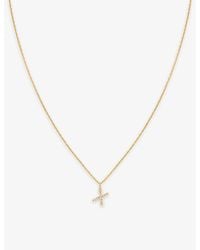 Astrid & Miyu - Initial X 18Ct-Plated Sterling- And Cubic Zirconia Pendant Necklace - Lyst