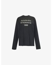 Acne Studios - Logo-Print Distressed T-Shirt - Lyst