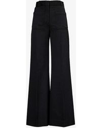Victoria Beckham - Alina Straight-leg High-rise Woven-blend Trousers - Lyst