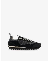 AllSaints - Nevis Suede And Woven Low-Top Trainers - Lyst
