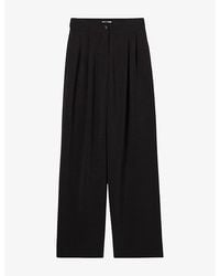 Claudie Pierlot - Wide-Leg High-Rise Stretch-Woven Trousers - Lyst