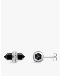 Thomas Sabo - Hexagonal 925 Sterling- Zirconia And Onyx Stud Earrings - Lyst