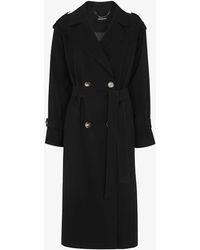Whistles - Riley Belted Woven Trench Coat - Lyst