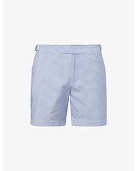 Orlebar Brown - Bulldog Seersucker Stripe Mid-Length Swim Shorts - Lyst